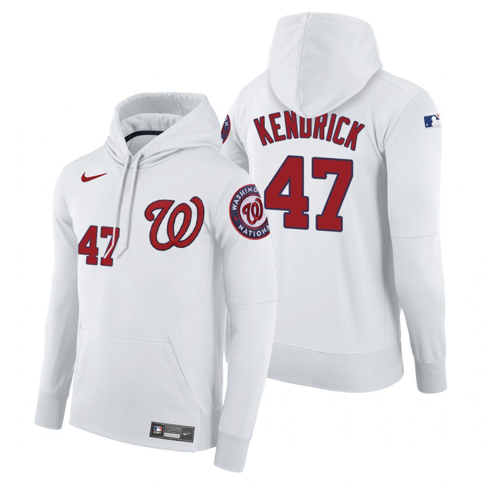 Cheap Men Washington Nationals 47 Kendrick white home hoodie 2021 MLB Nike Jerseys